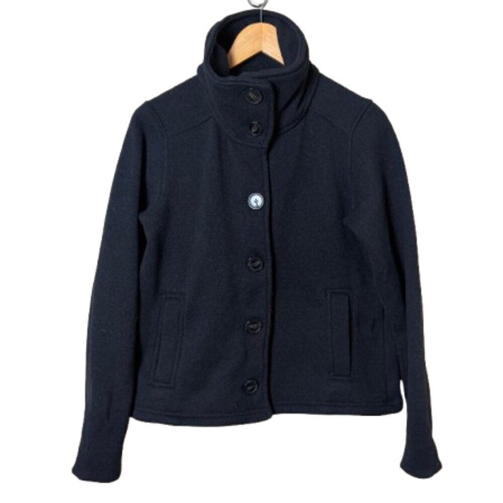 PATAGONIA Better Sweater Swing Jacket Funnel Neck Button Fleece Size Small Black